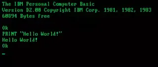 Hello World! on IBM BASIC